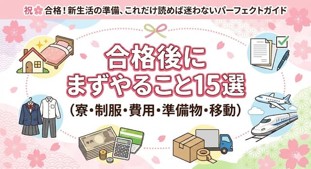 これだけ読めば迷わない!合格後アクション15選(寮・制服・費用・準備物・移動)