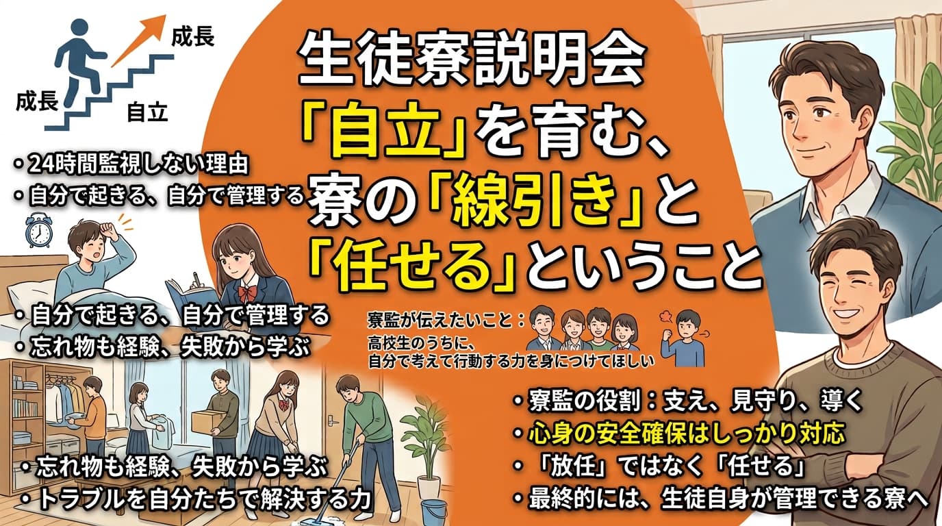 生徒寮ができないことをお話しします。